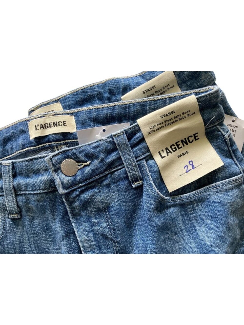 L'AGENCE Stassi High Rise Sleek Baby Bootcut Jeans in Paisley Western Sz  NWT - Picture 9 of 10
